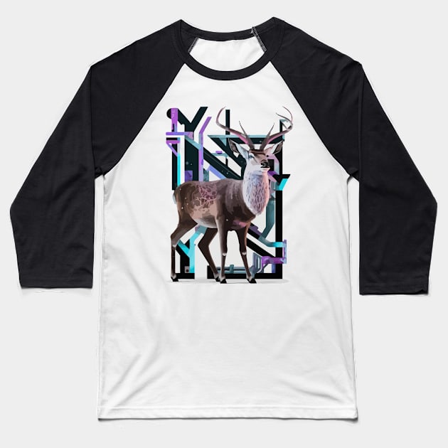 Deer Geometric russian Baseball T-Shirt by rogergren